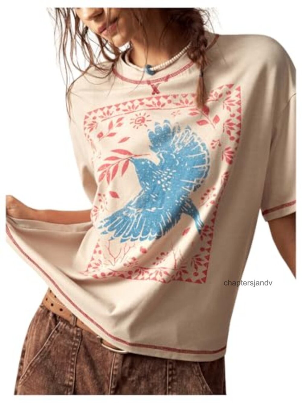 Boho Graphic T-Shirt Soft Polyester Blend Tee Top